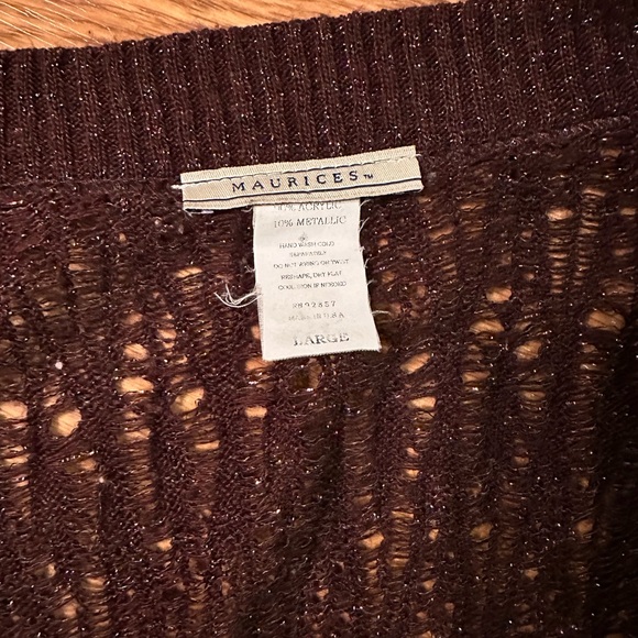 Maurice’s brown glitter Bolero top size large - Picture 2 of 4